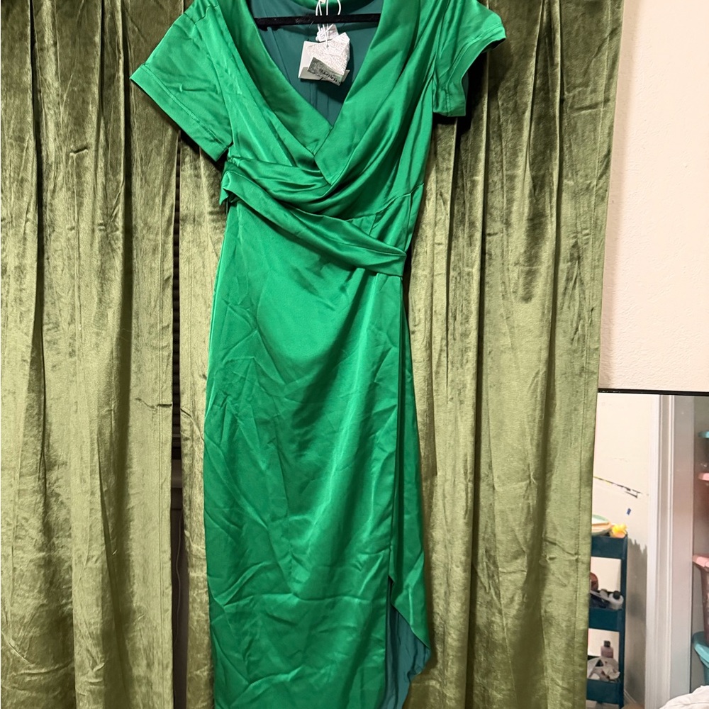 Fehaute Green Wrap Dress